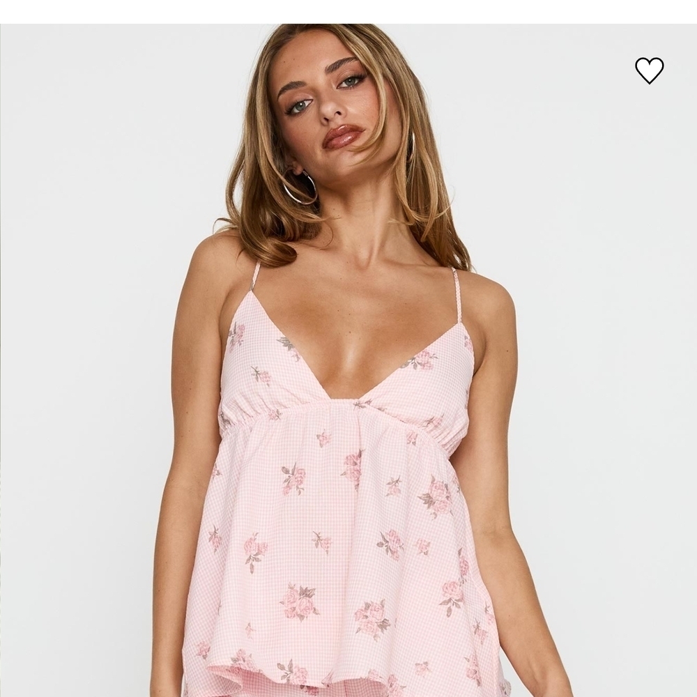 Princess Polly Light Pink Floral Crop Top